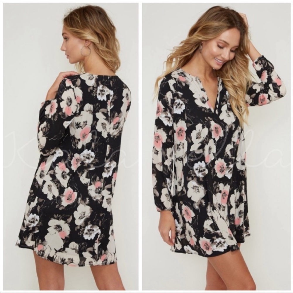 Black floral dress - Picture 3 of 3